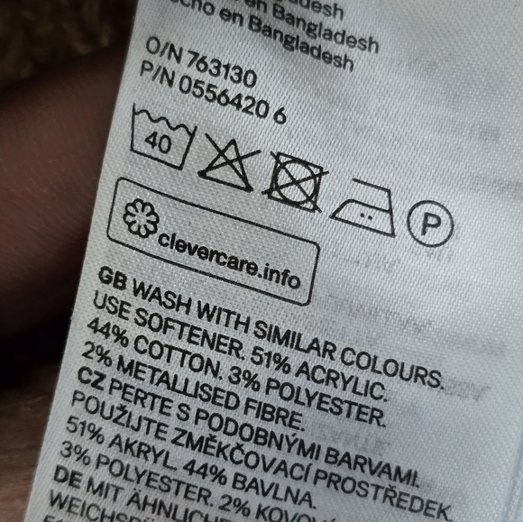 H&M Sweater Womens Sz L Brown  Oversized Relaxed Fit Open Knit Grunge Academia - Picture 8 of 11